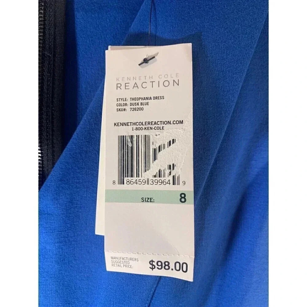 New With Tags Kenneth Cole Dusk Blue Theophania Dress Size 8 MSRP $98.00 - Picture 3 of 6
